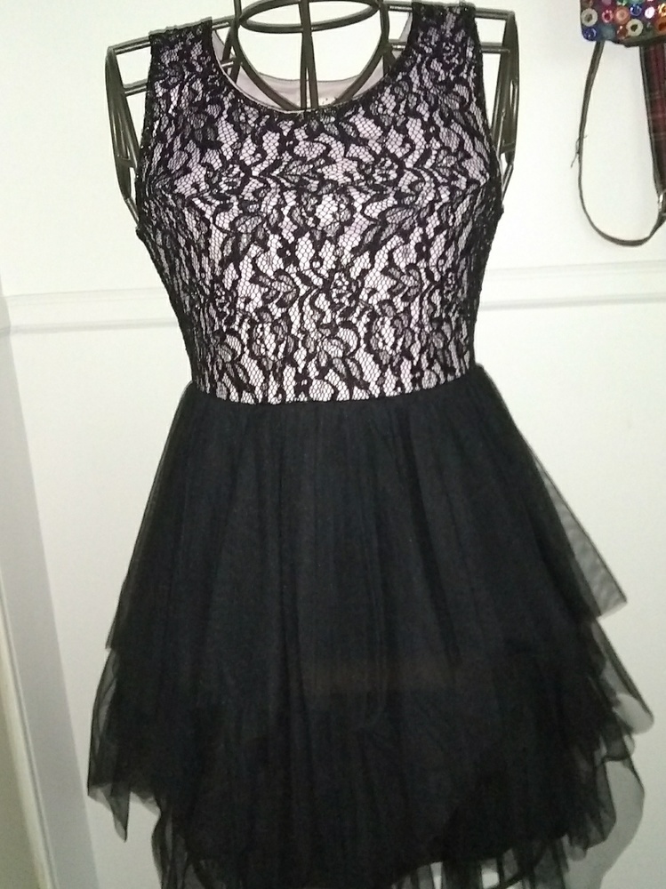 Pink and Black Tule Dress